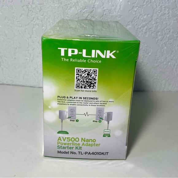 TP-LINK TL-PA4010KIT AV500 Nano Powerline Adapter Starter Kit, up to 500Mbps NIB - Picture 2 of 6